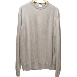Paul Smith Mens XXL 100% Merino Wool Sweater Tan Crewneck Minimalist Luxury
